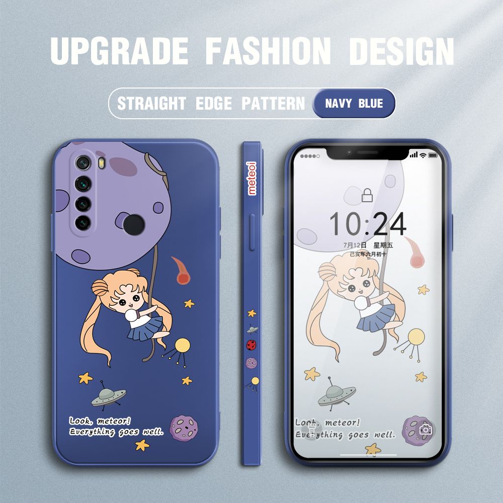 UCUC for Redmi Note8 Back Cover Beauty Warrior Ultra Thin Soft Luxury Square Multicolor Liquid Silicone Phone Case