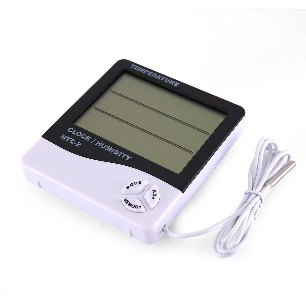 Htc-2 Thermohygrometer Single Temperature Screen Electronic Thermohygrometer Black Htc-2
