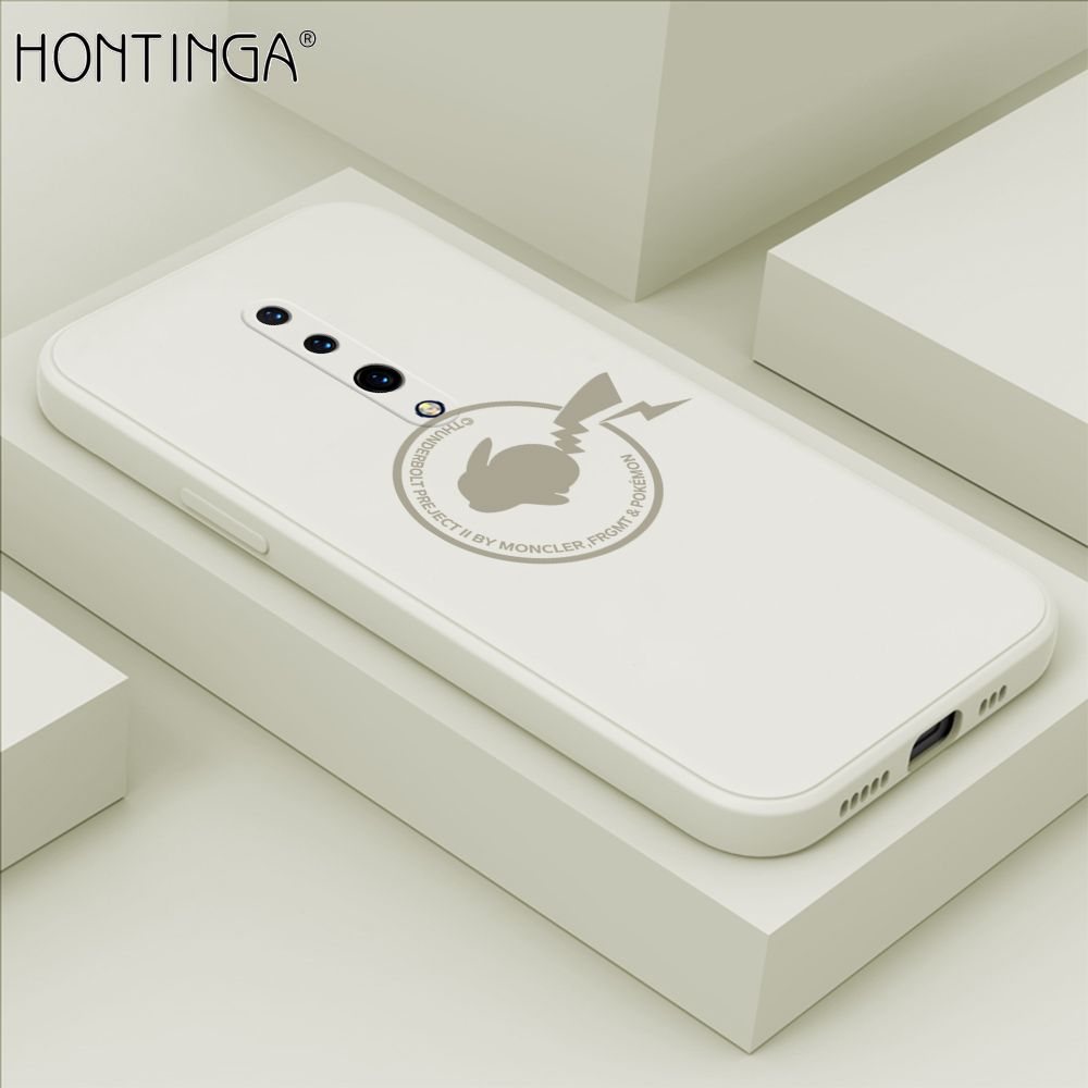 Hontinga for OnePlus 7 Pro Case Cartoon Pikachu Pokemon Phone Case Liquid Silicone Casing Full Cover Camera Shockproof Protective Case