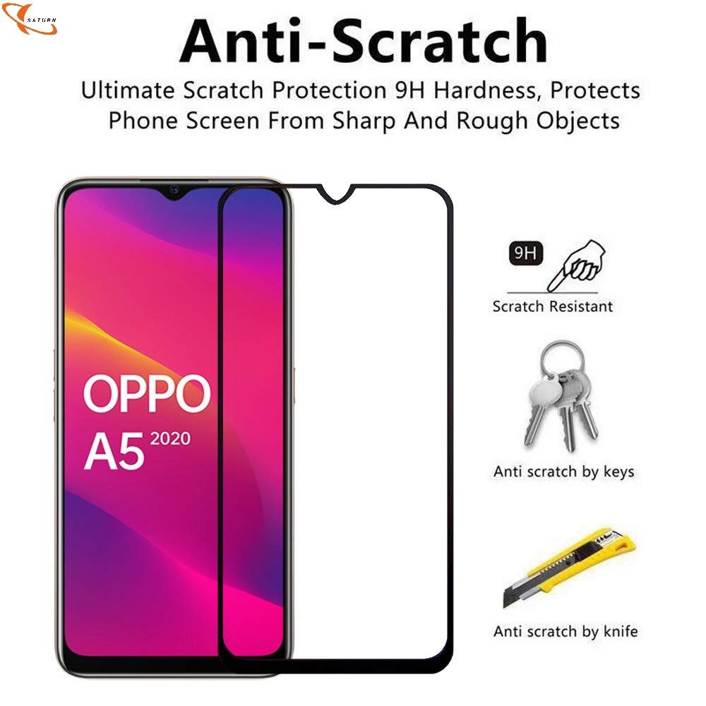Oppo A5 2020 Tempered  Glass Screen Protector Gorilla Transparent 6D/9D/11D-Black
