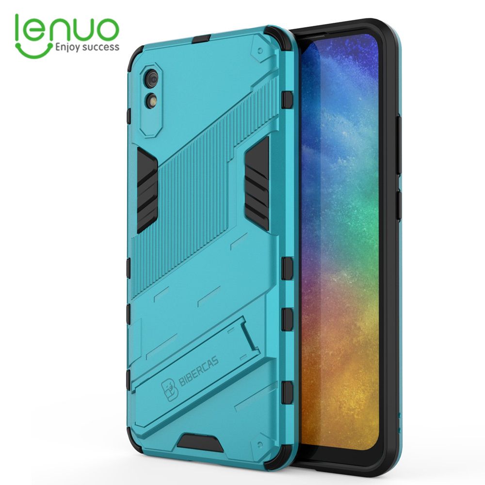 Lenuo Punk-Casing For Xiaomi Redmi 9A / 9i Back Cover Eight-Color Anti-Fall And Anti-Slip Phone Bracket Lens Protection Cover Lovers Case
