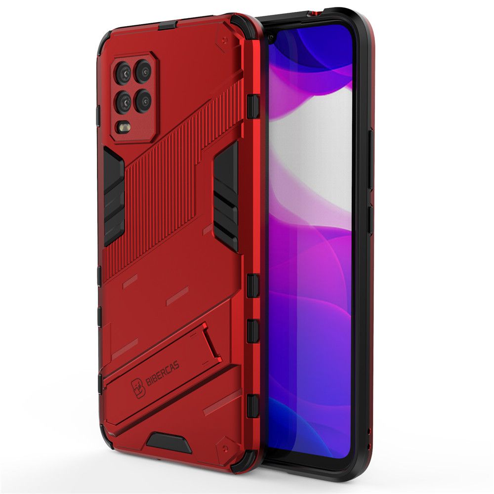 For Xiaomi Mi 10 Lite Case Camera Protection Back Cover Bumper with Kickstand Phone Stand Hardcase