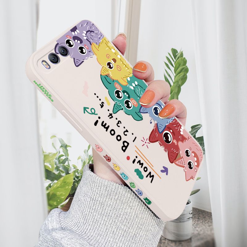AMORVOR for Xiaomi MI 6 Back Cover Cute Cartoon Monsters Side design Soft Case Liquid Silicone Phone Cases