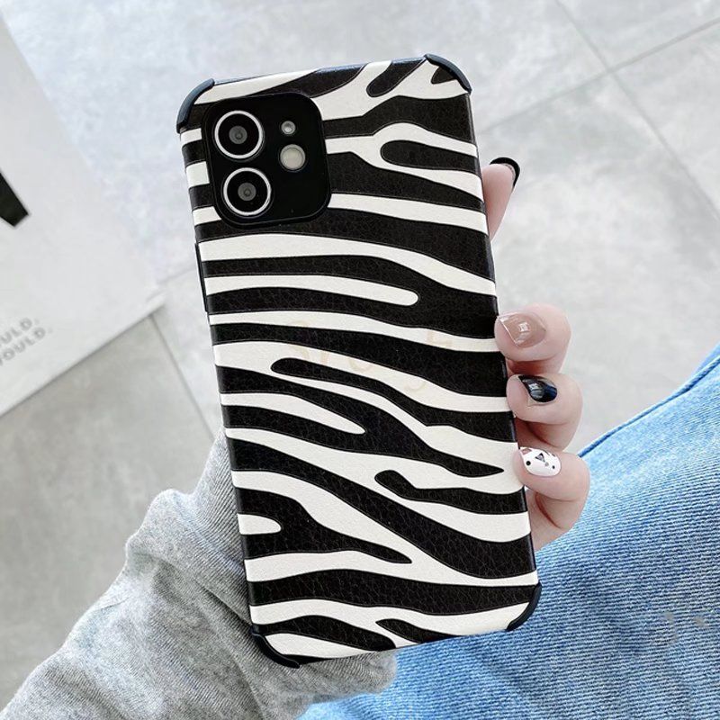 Olige Case For Samsung Galaxy A72 A52 A32 A12 A02S A02 A71 A51 A31 A70 A50 A50S A30S A30 A20 M12 M02 M02S Core M21 M31 M31S M51 Phone  Tide Trend Leather Zebra Cow Pattern Shockproof Silicone Soft Protective Cover
