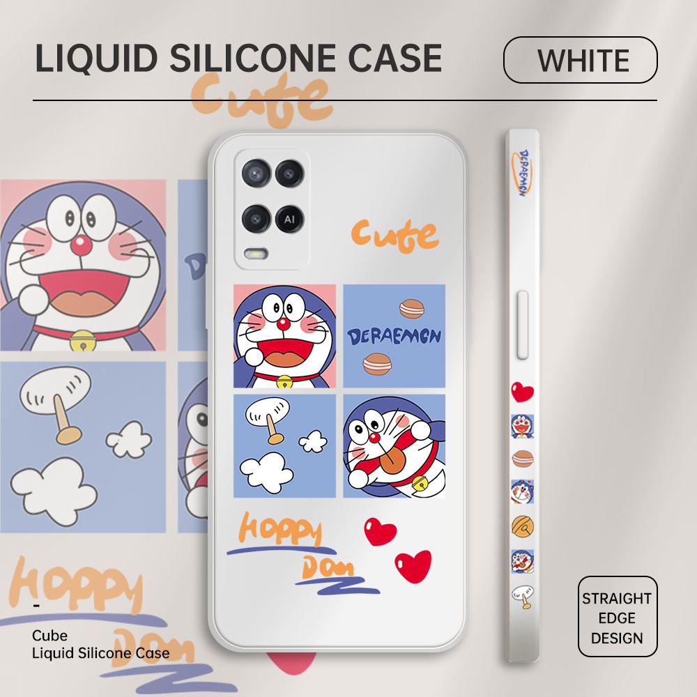 ZeroQiQi for OPPO A54 2021 Case Cartoon Cat Phone Cover Soft Full Lens Protection Case Ultra Thin Soft Liquid Silicone Phone Case