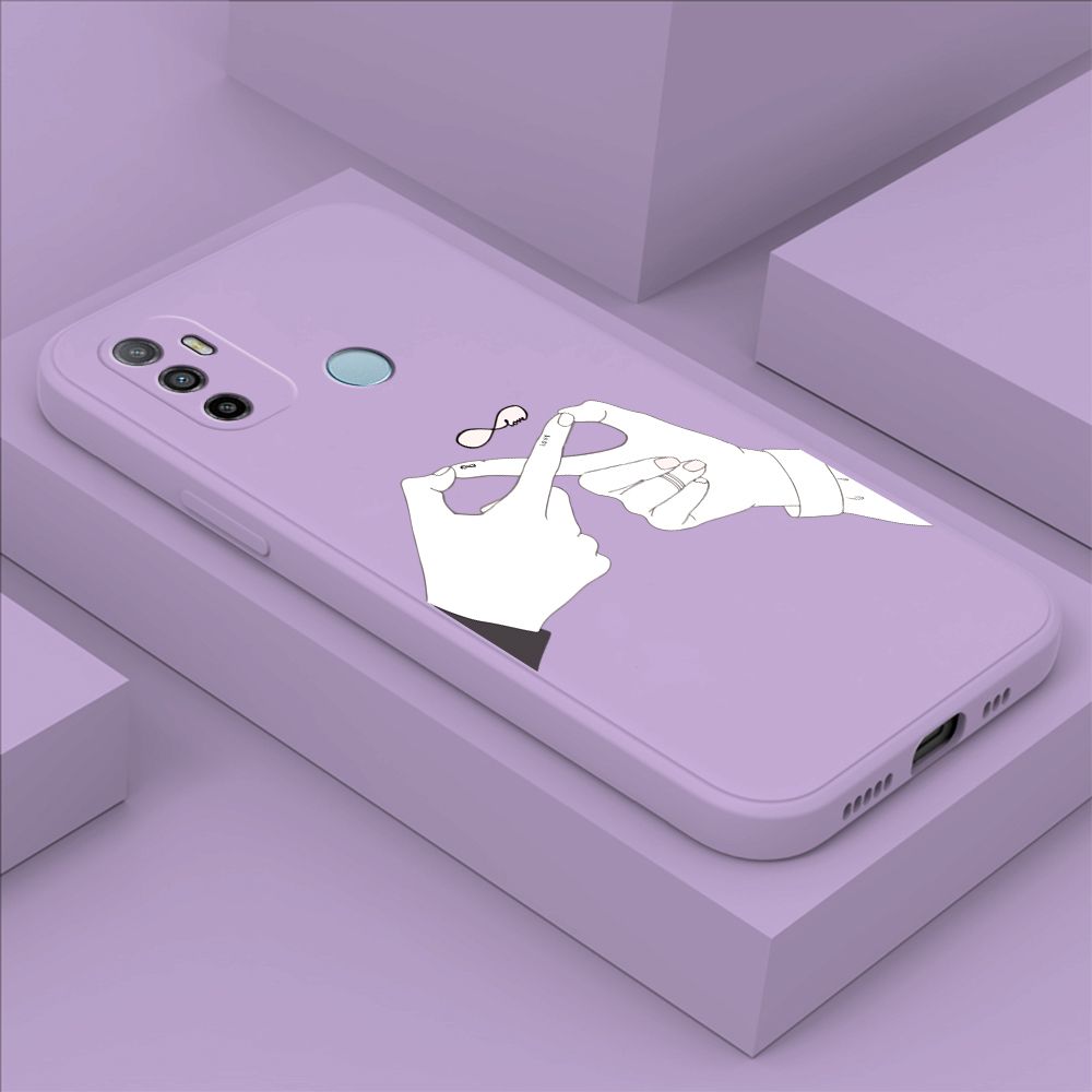 ZeroQiQi for OPPO A53 2020 Back Cover Mobius Ring Ultra Thin Soft Luxury Square Multicolor Liquid Silicone Phone Case