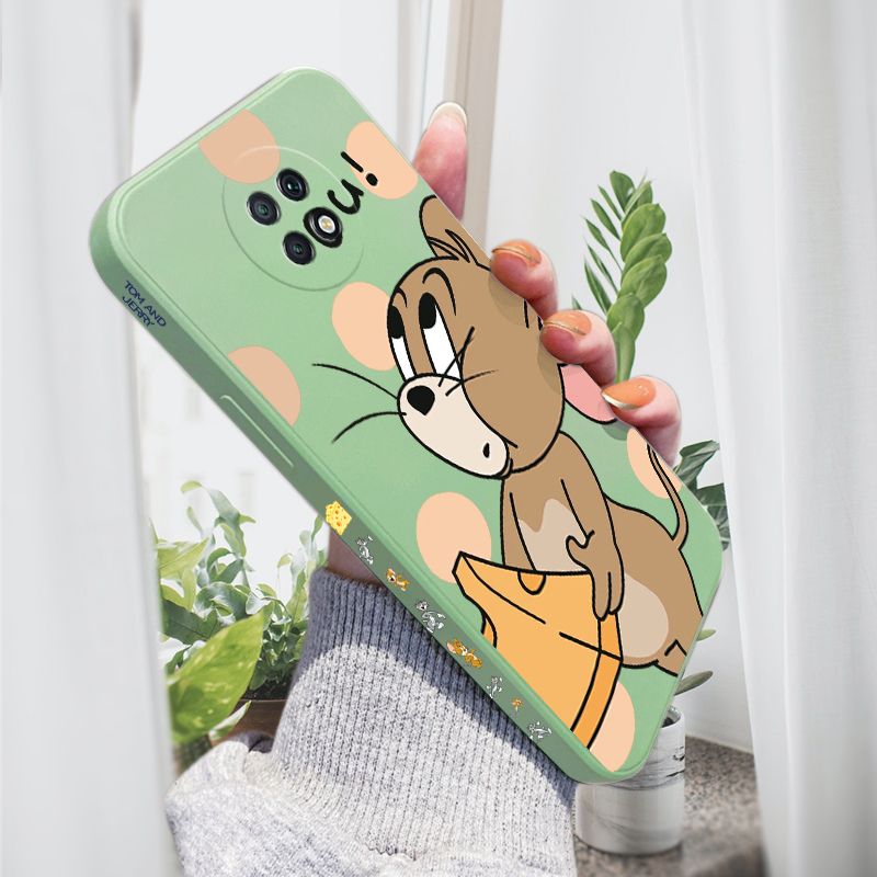 AMORVOR for Redmi Note 9T Back Cover Cartoon Cute Lovely Side design Soft Case Liquid Silicone Phone Cases