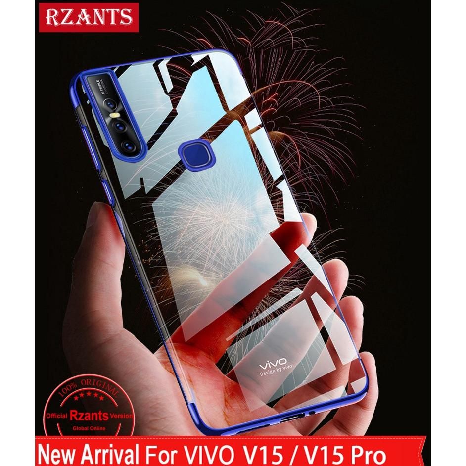 +++Vivo V15 Luxury Plating Clear Case Transparent Back Cover