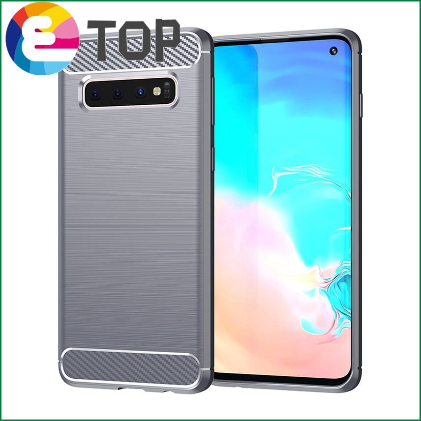 【ETOP】For Samsung Galaxy S10 Luxury Carbon Fiber Skin Soft Silicone Cover Case For Samsung S10 Plus S10E S 10 SamsungS10 Phone Cases