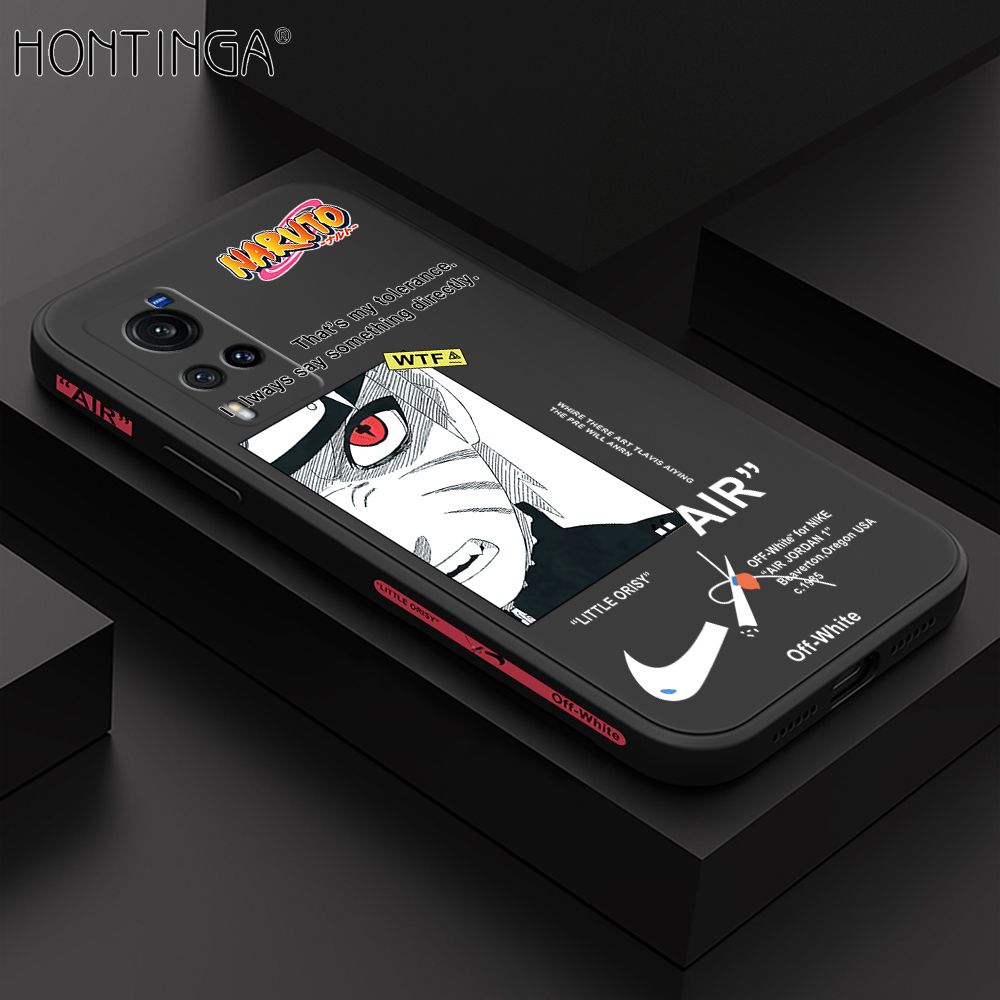Hontinga for Vivo X60 5G Case Side Design New Anime Naruto for Boys Back Cover Soft Square Edge Pattern Liquid Silicone Trend Phone Cases