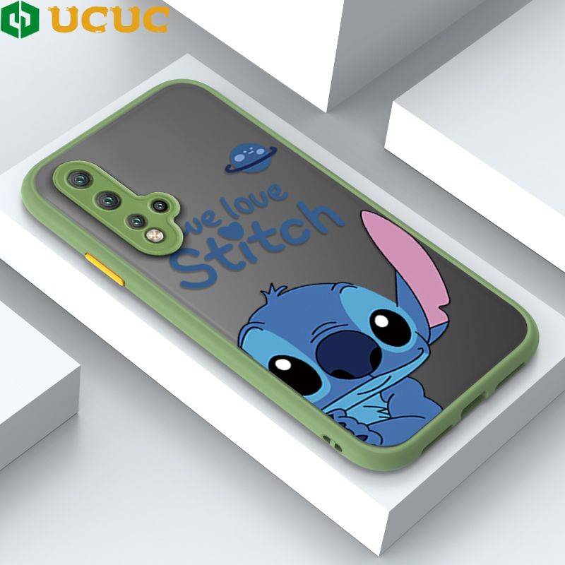 UCUC for Huawei Nova 5T / Honor 20 Back Cover Peeping Stitch Frosted Transparent Hard Phone Case Thin Shockproof Full Cover Camera Protect Case