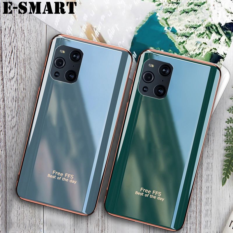 Phone Case OPPO Find X3 Pro Back Cover Silicone Soft Cases Electroplated Avocado Green Glitter Full Protector Phone Cases OPPO Find X3 Pro Case