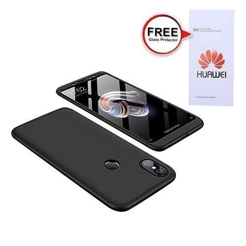 Huawei Honor Play 360 Degree Phone Case with Free Glass Protector - Black