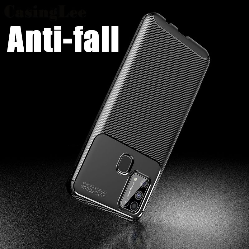 Protect Cover For Galaxy A21S Case Carbon drawing Soft TPU Silicone Crisscross pattern Phone Cases for Samsung A21S Back Cover