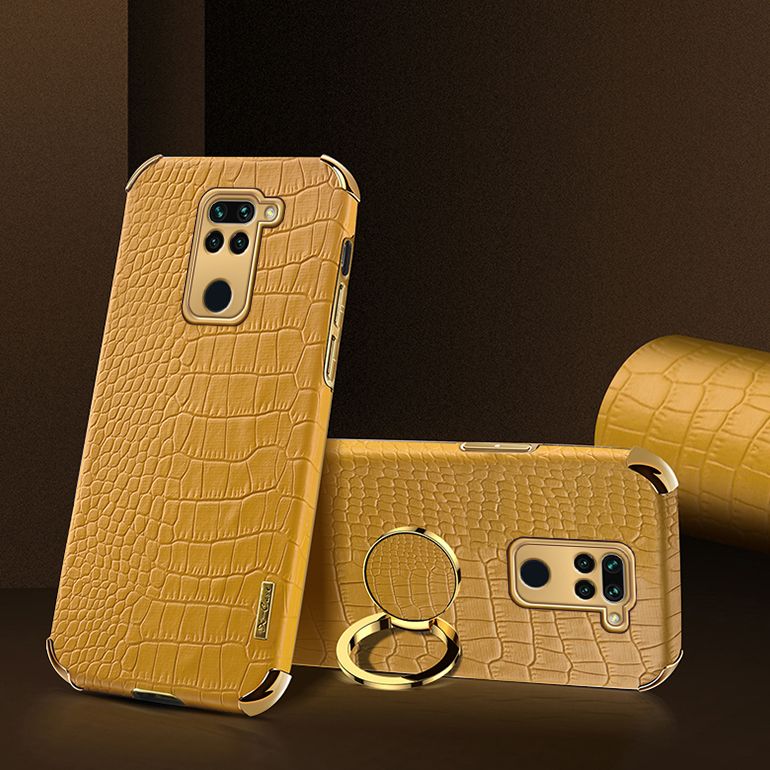 Case for Xiaomi Redmi Note 9/Xiaomi Redmi 10X 4G Crocodile Pattern 360 Degree Rotating Ring Protective Cover Compatible with Magnetic Car