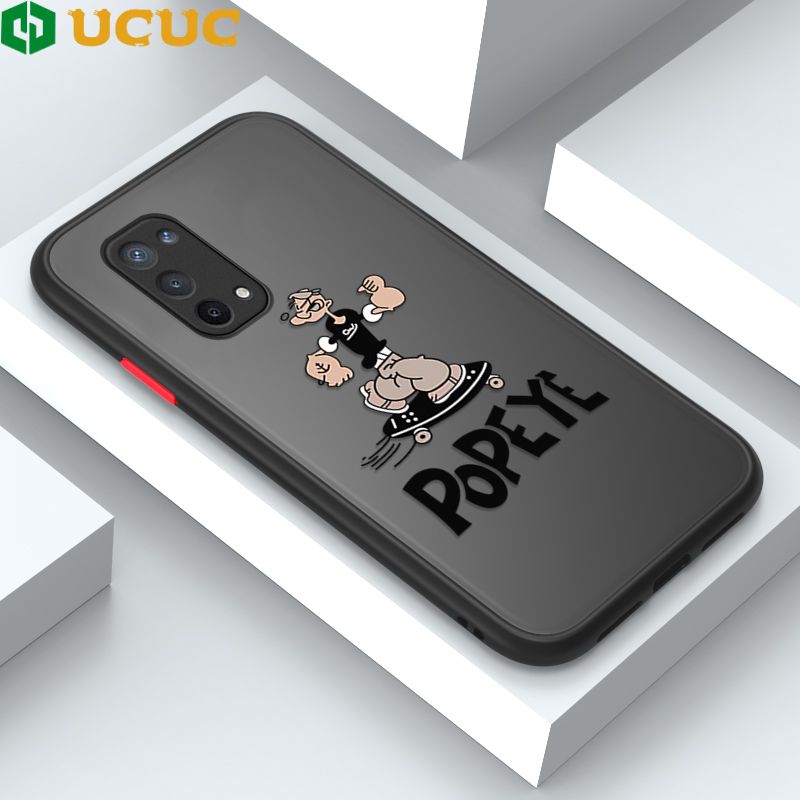 UCUC for OPPO A74 5G Back Cover Popeye Frosted Transparent Hard Phone Case Thin Shockproof Full Cover Camera Protect Case
