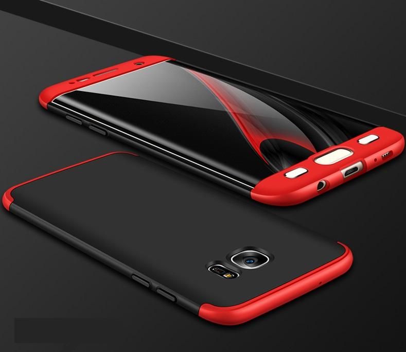 Samsung S7 Edge 360 Degree GKK Phone Back Cover - Black & Red