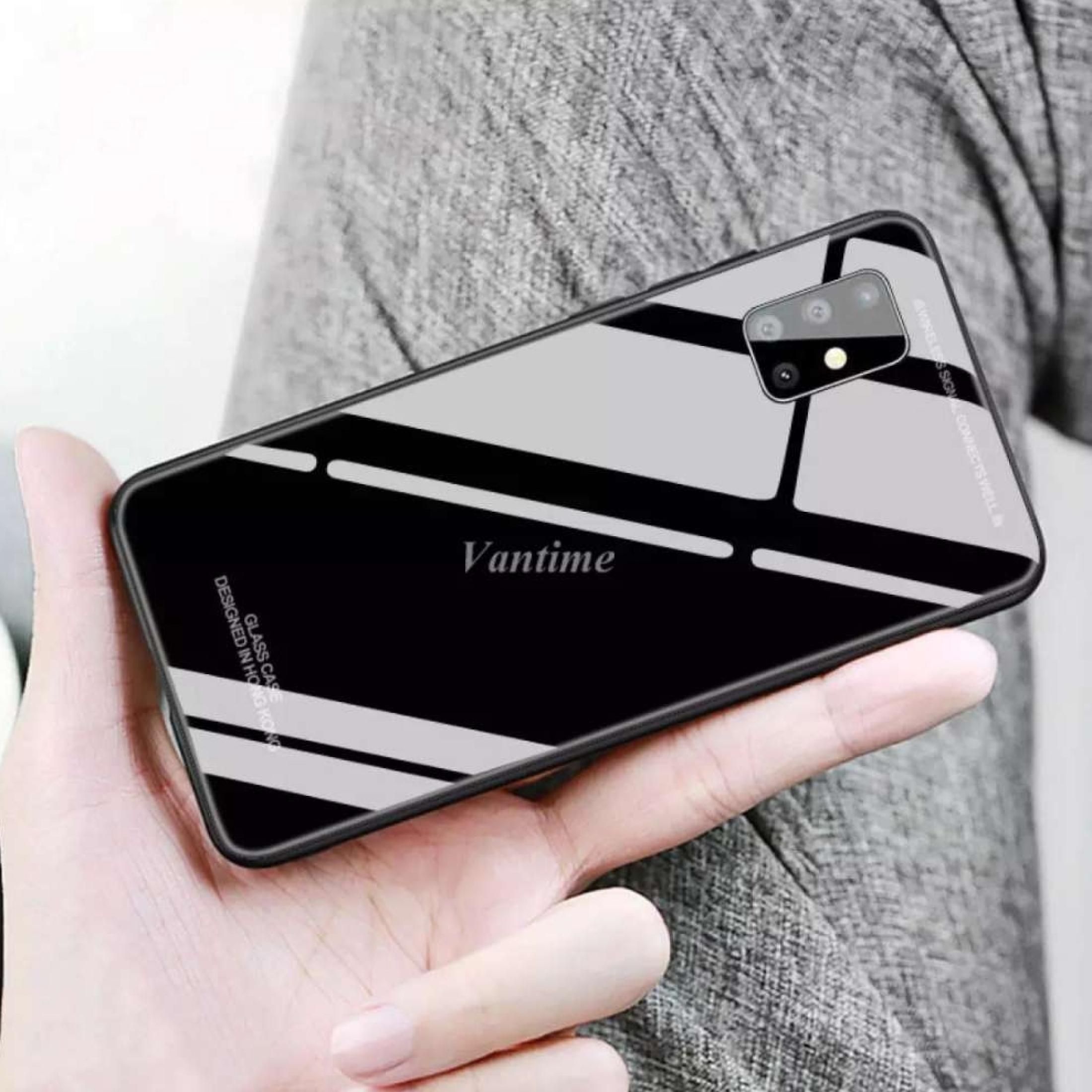 For Samsung Galaxy A21S  “HONG KONG Design”Tempered Glass Protector Casing Glass Back Phone Cover