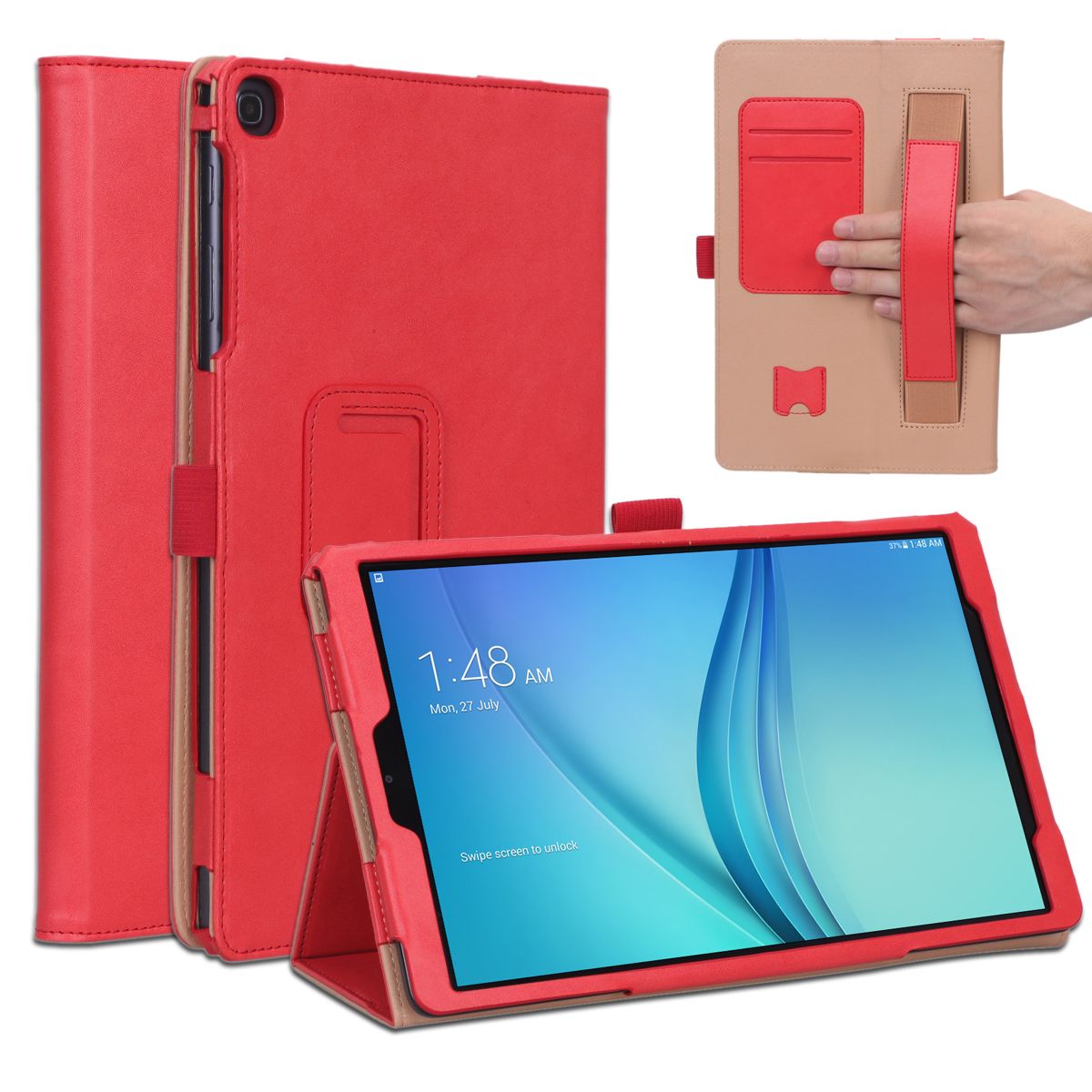 Yfashion For  AB A 10.1 510 515 2019 Retro PU Leather Protective Hand Support ablet Case with Card Position Bracket