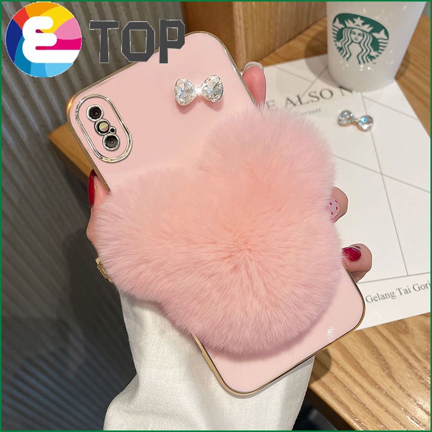 Applicable to for Apple x mobile phone shell new for iphone8plus mobile phone set cartoon fluff silicone soft shell tide