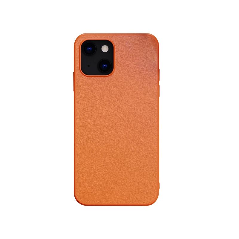 Pure Skin Leather Back Cover Shockproof Case For iPhone 13 mini