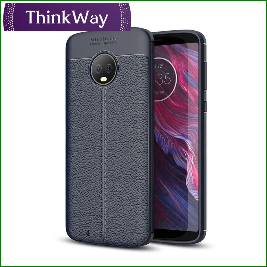 Trendy PU Litchi Pattern Phone Case Silicone Soft Shell Personality Anti-fall Protective Case Business TPU Phone Case For MOTO G4 / G4 Plus & MOTO X4