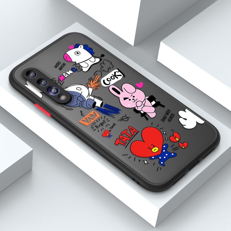 Jizetin for Huawei P20 Pro Cover BTS Animation Image Soft Edge Frosted Transparent Phone Case