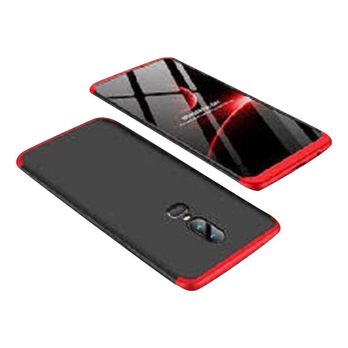 One Plus 6T  360 Degree GKK Phone Back Cover - Black & Red