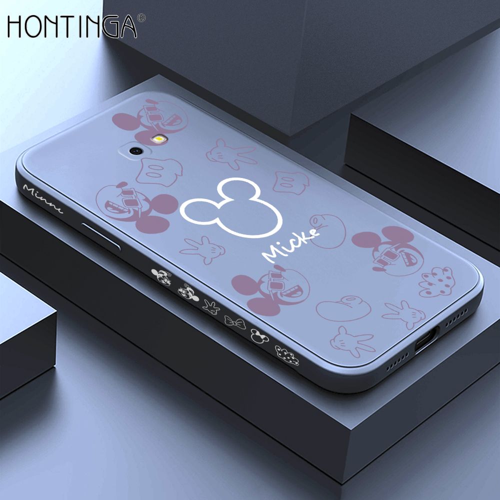 Hontinga for Samsung J4 Prime Case Side Design Cute Mouse Avatar Back Cover Soft Square Edge Pattern Liquid Silicone Trend Phone Cases