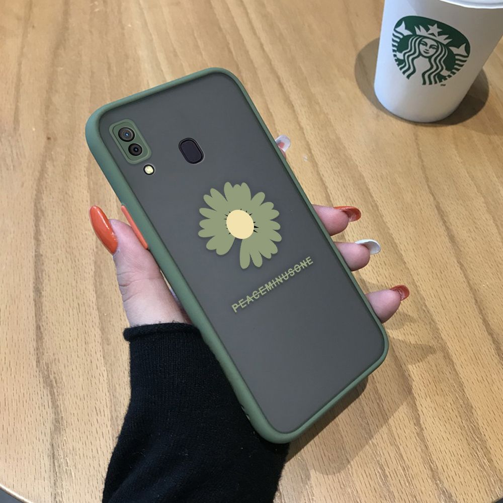 Jizetin for Samsung A20 / A30 Back Cover Small Fresh Daisies Mobile Phone Case Ultra Thin Full Lens Protection Phone Case for Girl