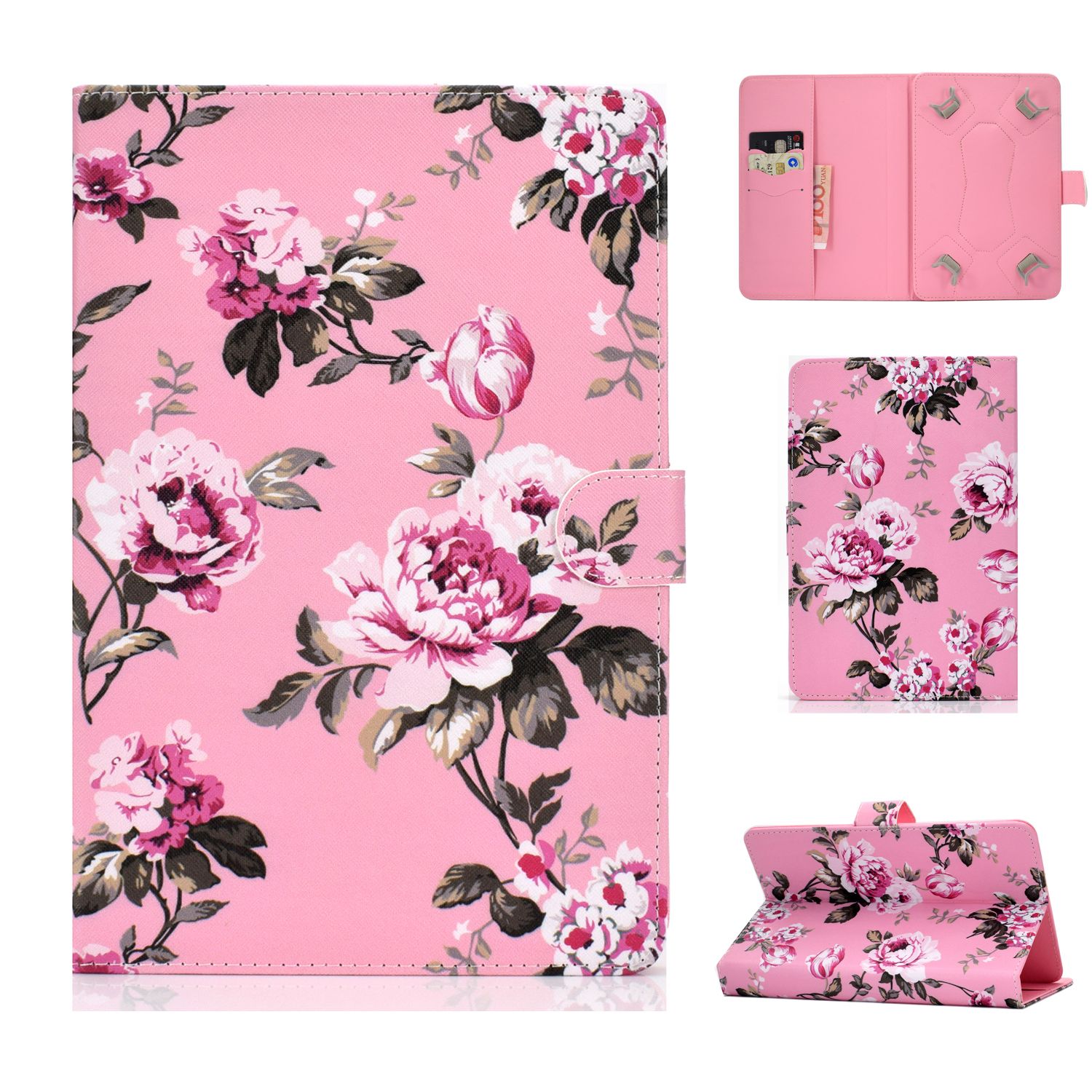 Yfashion Universal Laptop Protective Cover Color Painted 8 Inches PU Case with Front Snap