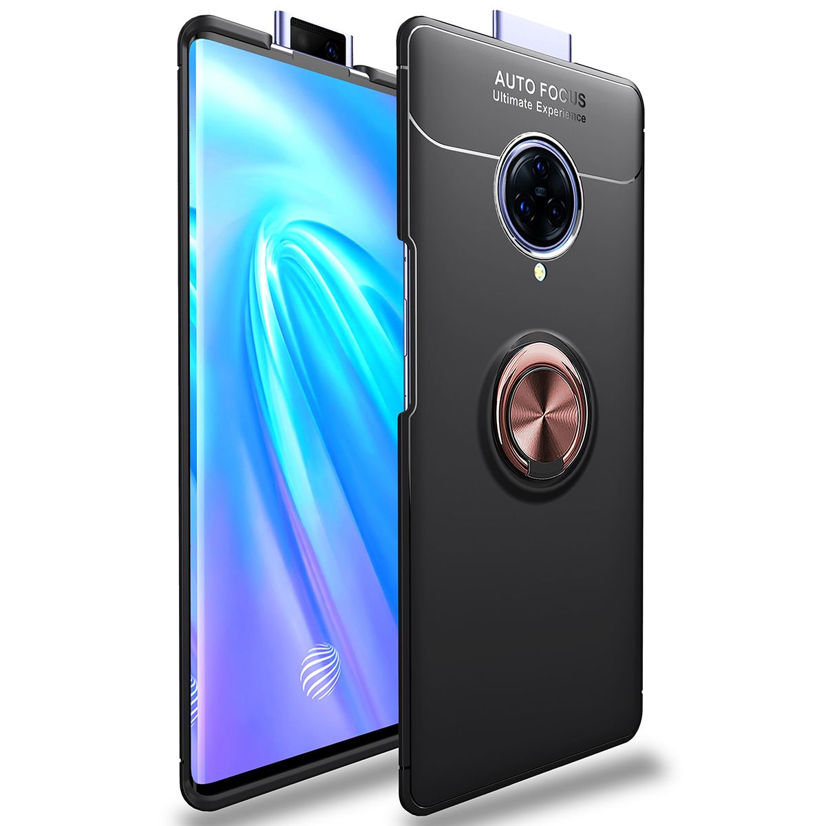 For VIVO Nex 3 360 Degree Rotating Ring Clip Holder Case (Compatible with Magnetic Car Mount) Resilient TPU Drop Protection Armor Protective Case Cover