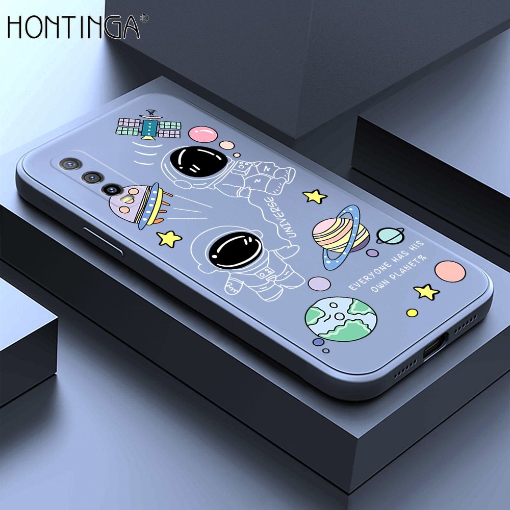 Hontinga for Y51S Y70S Y70T Case Fashion Earth Planet Astronaut Phone Case Soft Square Edge Silicone Cases Full Lens Cover Shockproof Protection Cover