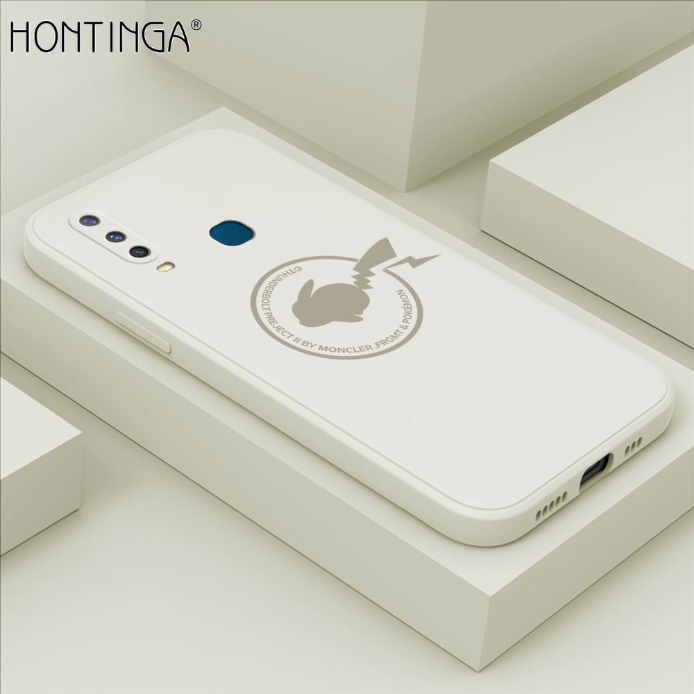 Hontinga for Vivo Y17 Y15 Y12 Case Cartoon Pikachu Pokemon Phone Case Liquid Silicone Casing Full Cover Camera Shockproof Protective Case