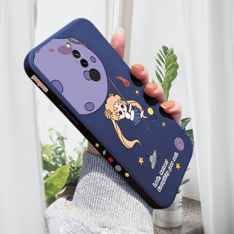 AMORVOR for Xiaomi Redmi 8 Back Cover Lovely Sailor Moon Side design Soft Case Liquid Silicone Phone Cases