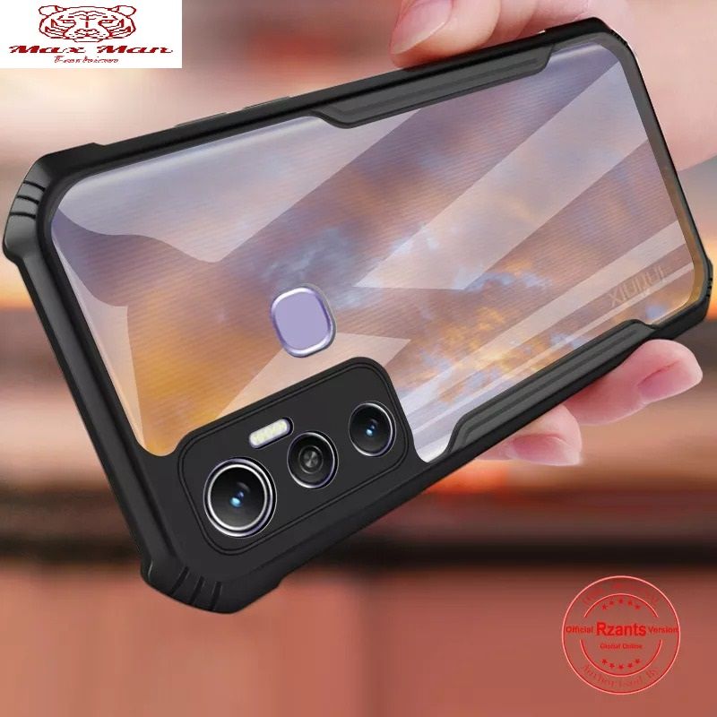 Infinix Hot 11 - Premium Quality Casing Edge Reinforced Shockproof Cushion Back Clear Hybrid Transparent Hard Cover Phone Case