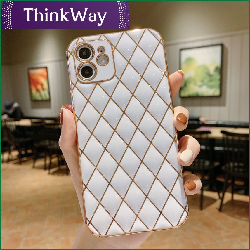 Suitable for Apple 12 mobile phone shell electroplating lambskin XS diamond lattice iphone11 protective cover 13Promax silicone