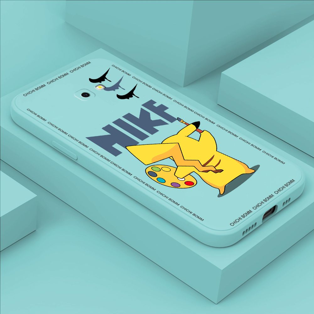 Hontinga for Samsung J4 Plus 2018 Case Fashion Cartoon Animals Phone Case Phone Case Soft Square Edge Silicone Cases Full Lens Cover Shockproof Protection Cover