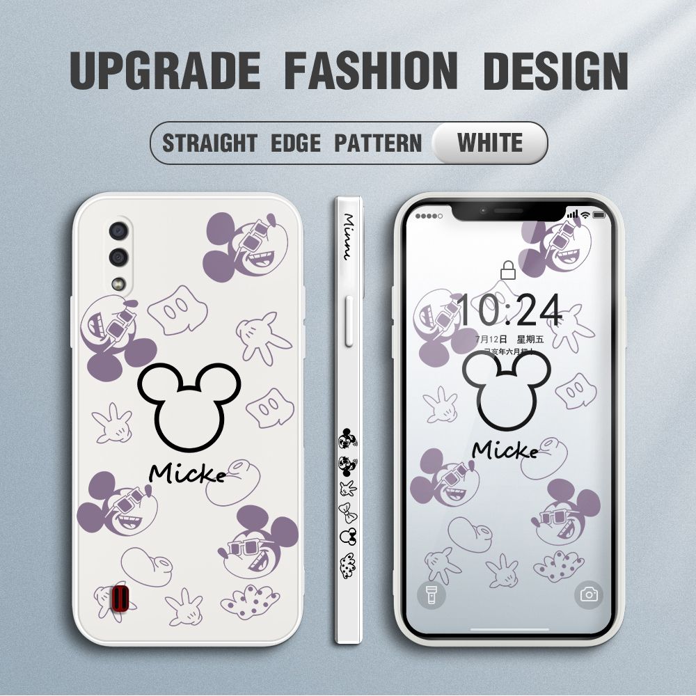 Jizetin for Samsung Galaxy A01 Case Creative Printing Pattern Side Design Phone Case Square Edge Pattern Liquid Silicone Cases Full Cover Camera Shockproof Protective Case