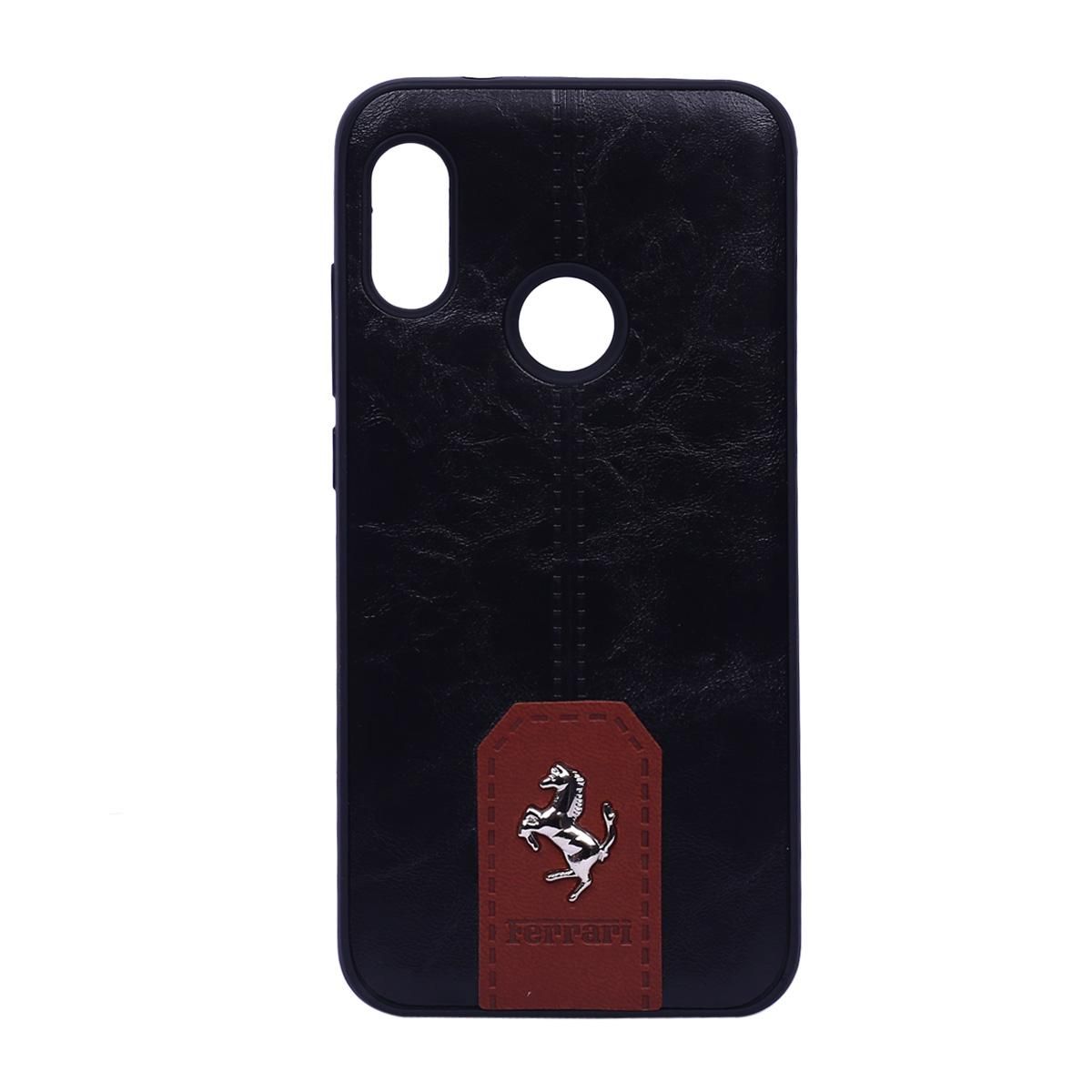 Ferrari Leather Back Case for Mi 6X/A2 -Black