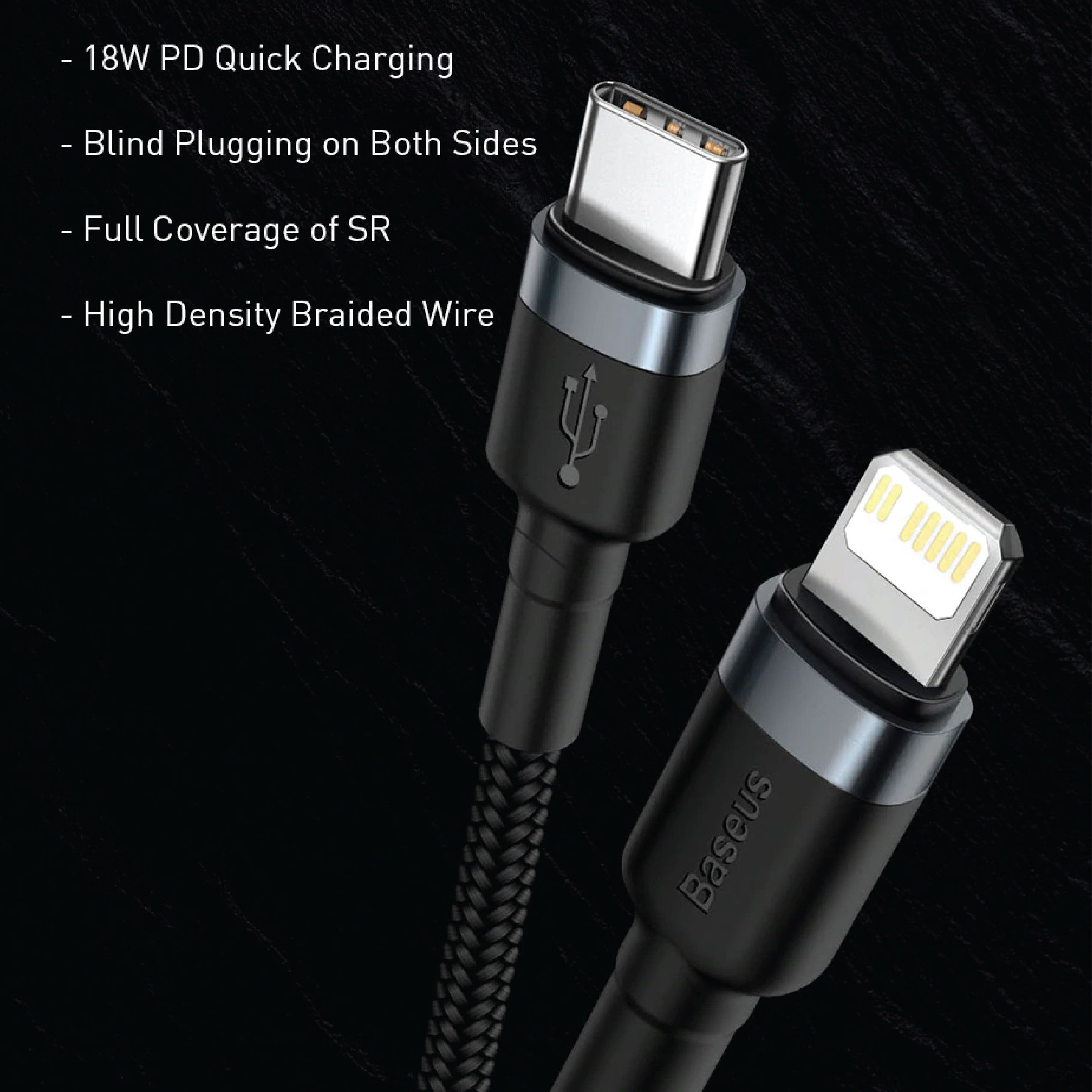 Baseus 18W USB C PD Fast Charge Cable for iPhone USB Charger Data Cable USB Type C Cable