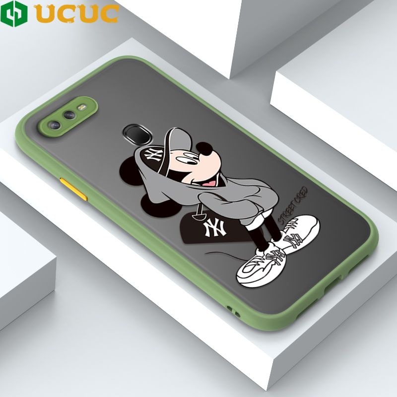 UCUC for OPPO A12S / A12 / A7 / A5S Back Cover Handsome Mouse Frosted Transparent Hard Phone Case Thin Shockproof Full Cover Camera Protect Case