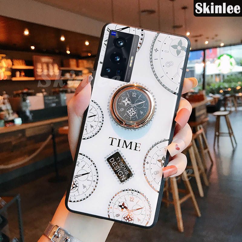 For VIVO X70 Pro Case Magnetic Ring Holder Phone Cover for VIVO X70 Pro cases HP Luxury Clock with Lanyard