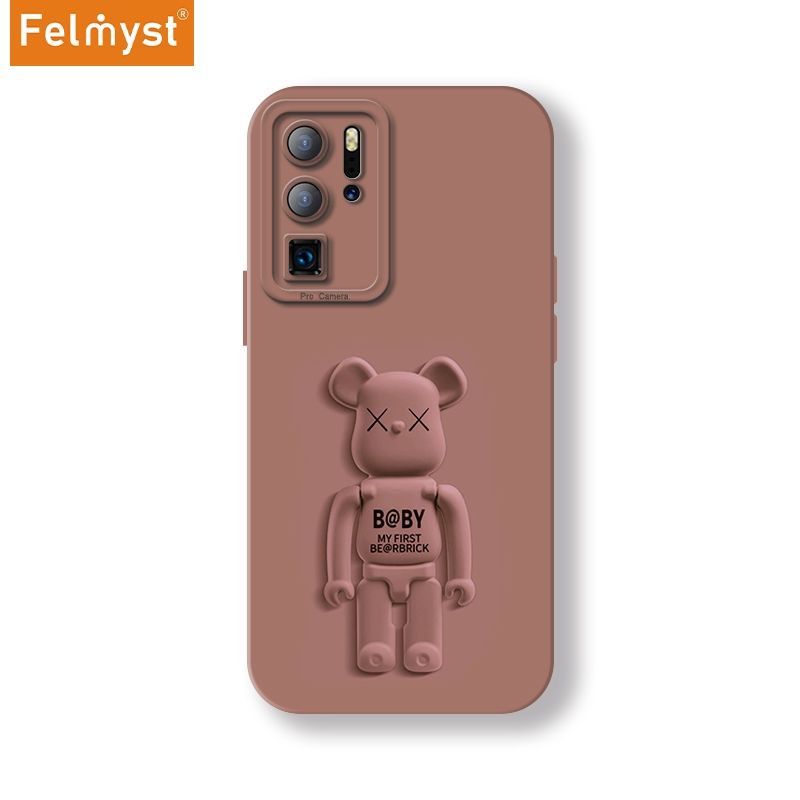 Bearbrick For Huawei P30 Pro Back Mobile Phone Holder Case XX Be@rbrick Simple Luxury Mens Girls Liquid Silicone Protect Lens Shockproof Full Soft Cover