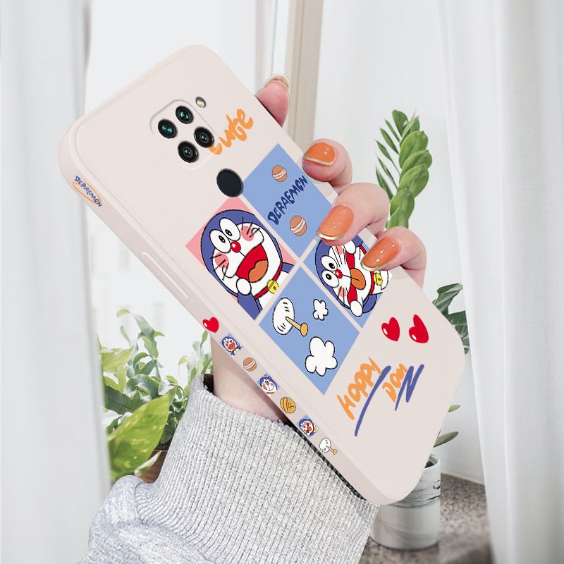AMORVOR for Redmi Note 9 Back Cover Cute Happy Cartoon Side design Soft Case Multicolor Liquid Silicone Phone Cases