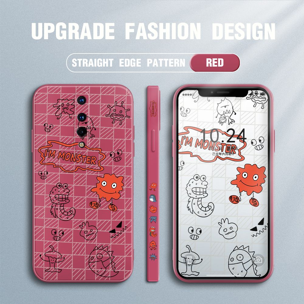 Jizetin for OnePlus 8 Case Side Design Phone Cover Printed Text “I Am Monster ” Cover Square Edge Pattern Liquid Silicone Trend Case