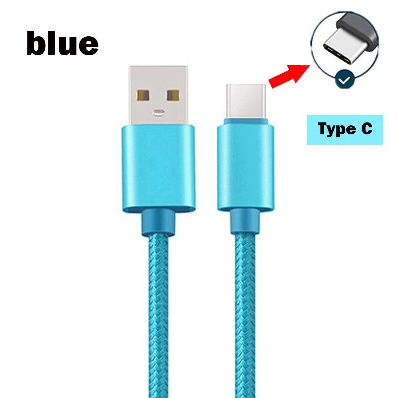 3.0A Type C USB Cable Charging Data Wire For Samsung S10 S20 A52 A72 A51 A71 A70 For Huawei P30 P40 Lite Nylon Braided USB Cable