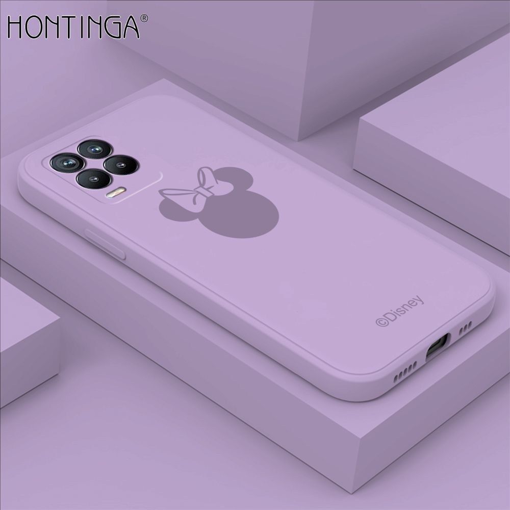Hontinga for Realme 8 4G / 8 Pro Case Cartoon Mouse Phone Case Soft Square Edge Silicone Cases Full Lens Cover Shockproof Protection Cover