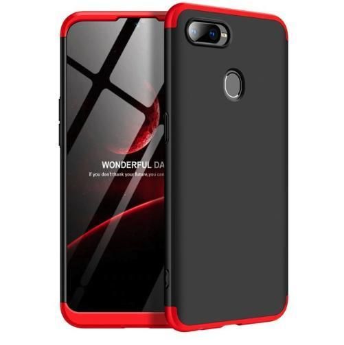 Oppo F9 GKK 360 Degree Phone Cover - Black and Red