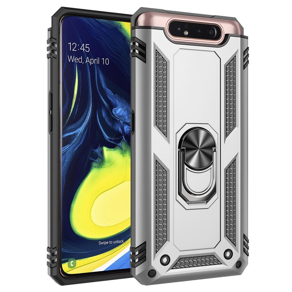 Shockproof Armor Case For Samsung Galaxy A80 Phone Case Car Ring Stand Bumper Silicone Back Cover